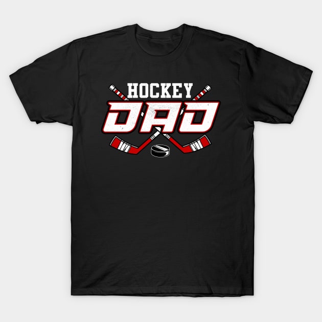 Hockey Dad Papa Father's Day Vintage T-Shirt by anosek1993